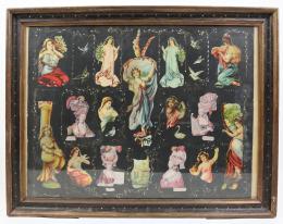252 - COMPOSICION DE CROMOS ENMARCADA