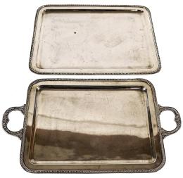 685 - DOS BANDEJAS EN PLATA DE MEDIADOS DEL S.XX