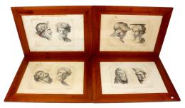 208 - CUATRO LITOGRABADOS DE RETRATOS DEL S.XIX