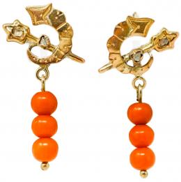 127 - PENDIENTES ALFONSINOS DE FLES. S.XIX