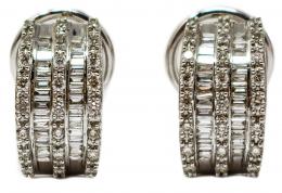 129 - PENDIENTES CON BRILLANTES Y BAGUETTES