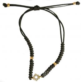 155 - PULSERA DE MACRAMÉ CON ORO Y BRILLANTES