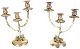 739 - PAREJA DE CANDELABROS DE PLATA