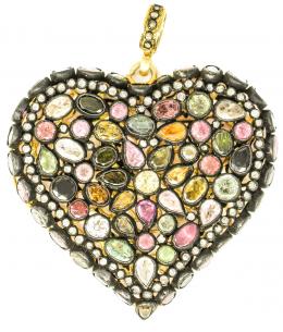 78 - COLGANTE CORAZÓN CON TURMALINAS
