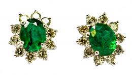 125 - PENDIENTES ROSETÓN CON ESMERALDAS