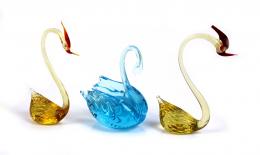 55 - TRES "CISNES" EN CRISTAL DE MURANO