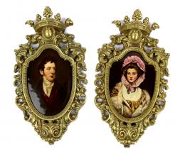 953 - PAREJA DE MARCOS DE BRONCE