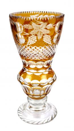 35 - JARRÓN FLORERO EN CRISTAL TALLADO DE LA SEGUNDA MITAD S.XX