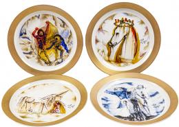 431 - CUATRO PLATOS EN PORCELANA ROSENTHAL "DALÍ"