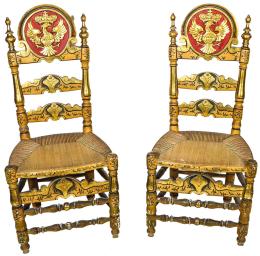 347 - PAREJA DE SILLAS DE ESTILO BARROCO CATALÁN