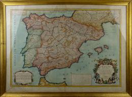 226 - MAPA DE LAS RUTAS POSTALES DE ESPAÑA S.XVIII