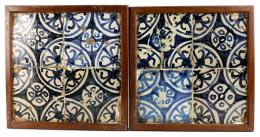 476 - PAREJA DE PLAFONES DE BALDOSAS CIRCA 1500