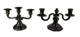 875 - DOS CANDELABROS EN ESTAÑO