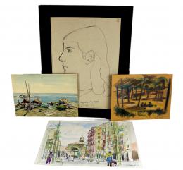 583 - LOTE DE 3 DIBUJOS DE AUTORES VARIOS