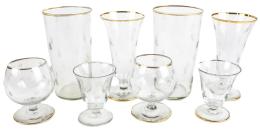 24 - CONJUNTO DE COPAS Y VASOS EN CRISTAL DEL SEGUNDO TERCIO S.XX