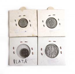 366 - CUATRO MONEDAS EN PLATA