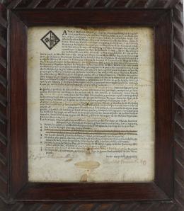 211 - DOCUMENTO DEL SIGLO XVI ENMARCADO