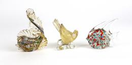40 - TRES FIGURAS EN CRISTAL DE MURANO