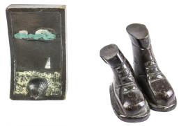 800 - DOS FIGURAS DE BRONCE PATINADO