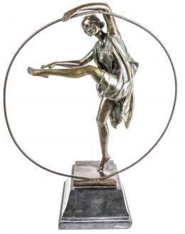 768 - "BAILARINA CON ARO" FIGURA EN BRONCE