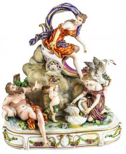 452 - GRUPO EN PORCELANA "CAPODIMONTE" PRIMER CUARTO DEL S.XX