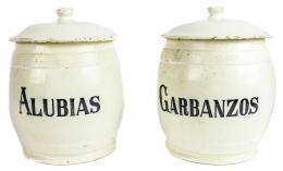 443 - DOS TARROS DE COCINA EN LOZA DE PRIMER CUARTO S.XX