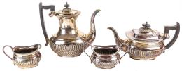 951 - SERVICIO DE CAFÉ Y TÉ INGLES EN METAL PLATEADO