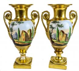 473 - PAREJA DE JARRONES FRANCESES LOUIS PHILIPPE S.XIX