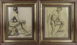 822 - PAREJA DE ESTUDIOS DE FINALES DEL S.XIX