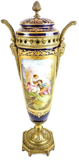 460 - JARRON EN PORCELANA SÈVRES PRIMER CUARTO DEL S.XX