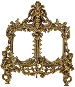 1143 - MARCO PORTAFOTOS DOBLE EN BRONCE DE LA SEGUNDA MITAD S.XX