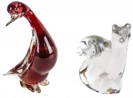 33 - DOS FIGURAS EN CRISTAL DEL ÚLTIMO TERCIO DEL S.XX