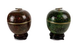 388 - PAREJA DE CAJAS CLOISONNÉ
