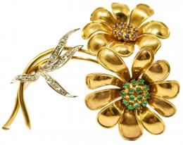76 - BROCHE FLORAL DE LOS AÑOS 40