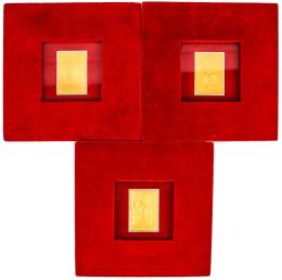 1176 - TRES PLACAS LAMINADAS DE ORO