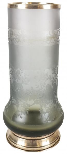 37 - JARRÓN DE CRISTAL GLASEADO DE LOS AÑOS 60
