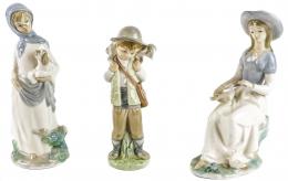457 - TRES FIGURAS EN PORCELANA DE LA SEGUNDA MITAD DEL S.XX