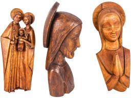838 - TRES TALLAS RELIGIOSAS DE LA SEGUNDA MITAD S.XX