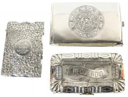 703 - ESTUCHE, TARJETERO Y CIGARRERA EN PLATA