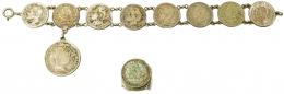 146 - PULSERA CON MONEDAS DE PLATA
