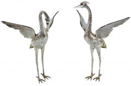 715 - PAREJA DE "AVES LACUSTRES" DE MEDIADOS DE SIGLO XX