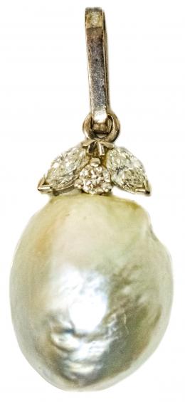 97 - COLGANTE CON PERLA BARROCA Y BRILLANTES