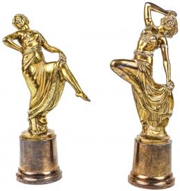 796 - DOS FIGURAS EN METAL DORADO AÑOS 30