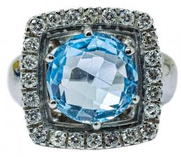 78 - ANILLO ROSETÓN CON TOPACIO Y BRILLANTES