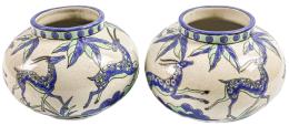467 - PAREJA DE CENTROS DE MESA EN CERÁMICA