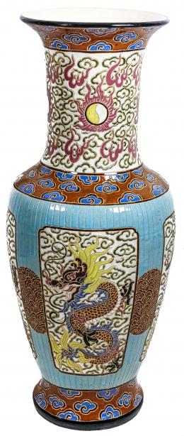 385 - GRAN JARRON ORIENTAL EN PORCELANA DEL ÚLTIMO CUARTO DEL S.XX