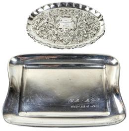 690 - DOS BANDEJITAS PLATA DEL ÚLTIMO CUARTO DE S.XX