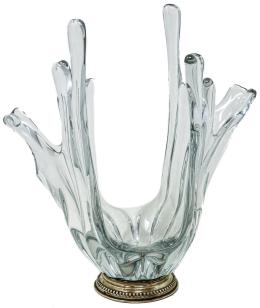 42 - JARRÓN CRISTAL Y PLATA DEL ÚLTIMO CUARTO DEL S.XX