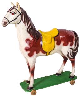 192 - CABALLITO DE CARTON DE JUGUETE DEL SEGUNDO TERCIO DEL S.XX