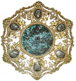 982 - PLATO DECORATIVO EN BRONCE DE MEDIADOS DEL S.XX